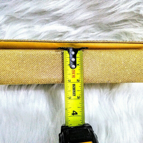 (NEW)! Gold Clutch Bag w/Silver Jewels! - Picture 6 of 8